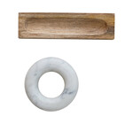 Moral & Pestle Set | Mango Wood | Marble Ring-Shaped