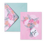 Boxed Notecards | Thank You | Pink Sketched Bouquet | Set of 10