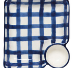 Plate | Dip n' Dish | Blue Gingham Grid