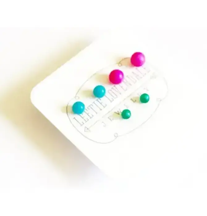 Stud Earrings | Tiny Lucite Set