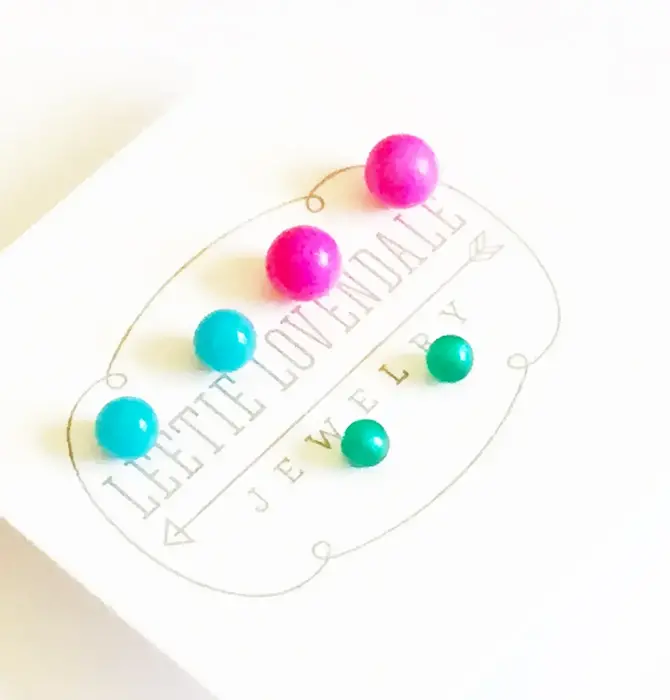 Stud Earrings | Tiny Lucite Set