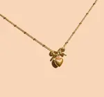 Necklace | Effie Heart + Bow | 18KGP