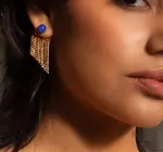 Earring Jackets | Glimmer | Blue Onyx Stone | 18KGP