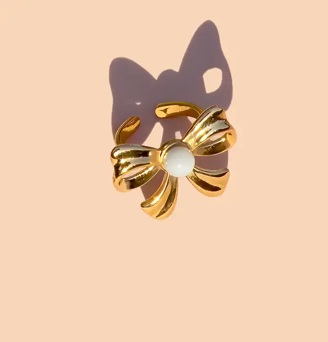 Ring | 18KGP | Bow Knot | Aventurine