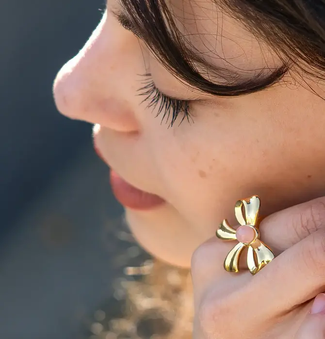 Ring | 18KGP | Bow Knot | Aventurine