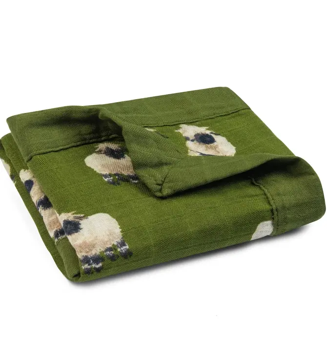 Blanket | Mini Lovey | Bamboo Muslin | Valais Sheep