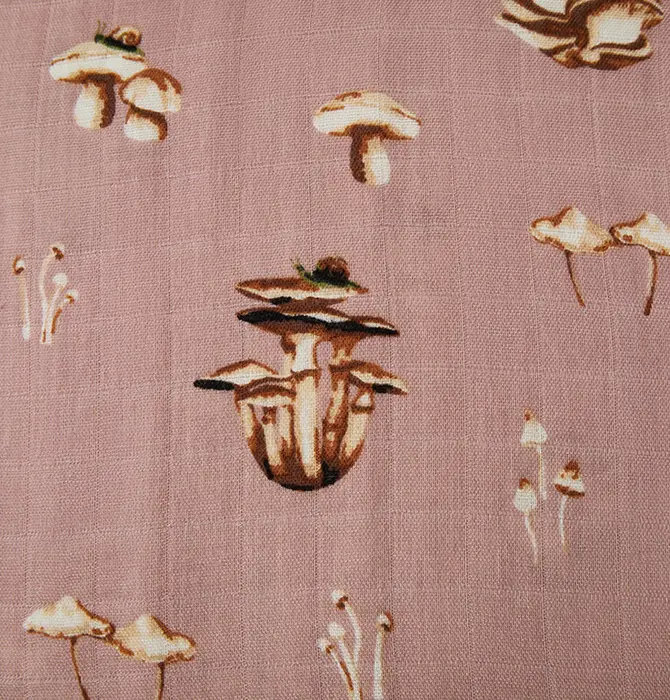 Blanket | Mini Lovey | Bamboo Muslin | Mushroom