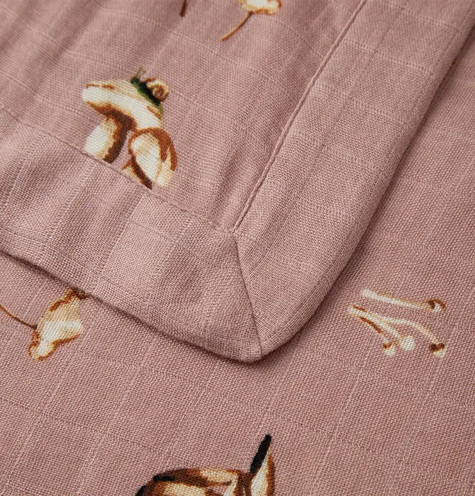 Blanket | Mini Lovey | Bamboo Muslin | Mushroom