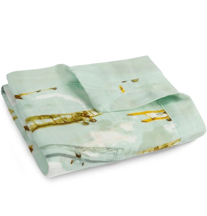 Blanket | Mini Lovey | Bamboo Muslin | Planes Vintage