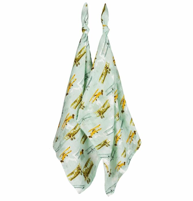 Burp Cloths | Organic Cotton | Two-Piece | Planes Vintage