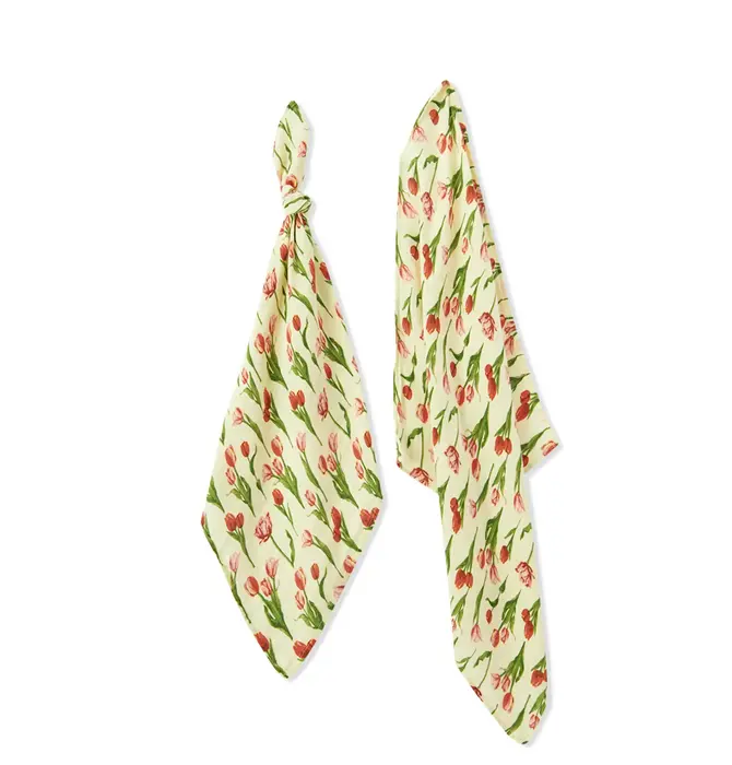Burp Cloths | Bamboo Muslin | Two-Piece | Tulip
