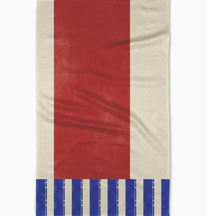 Tea Towel | Microfiber | Striped Heart Red