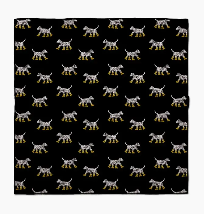 Dog Towel | Microfiber | Dalmatian in Boots Black