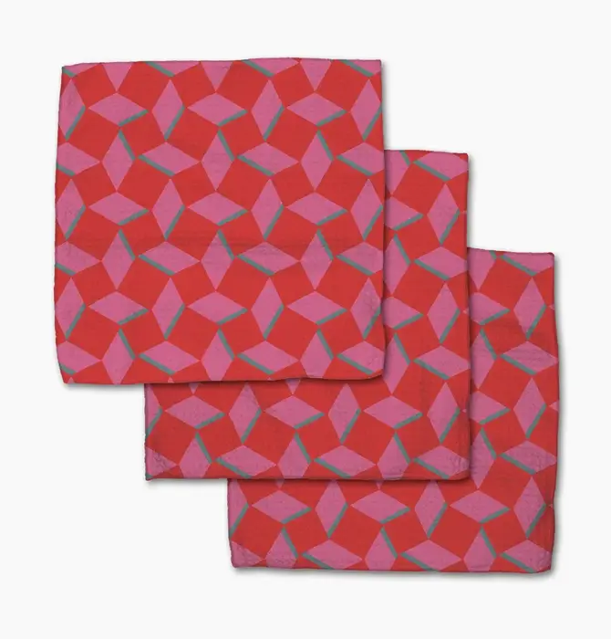 Dishcloth Set | Microfiber | Circus Stand Pink/Red