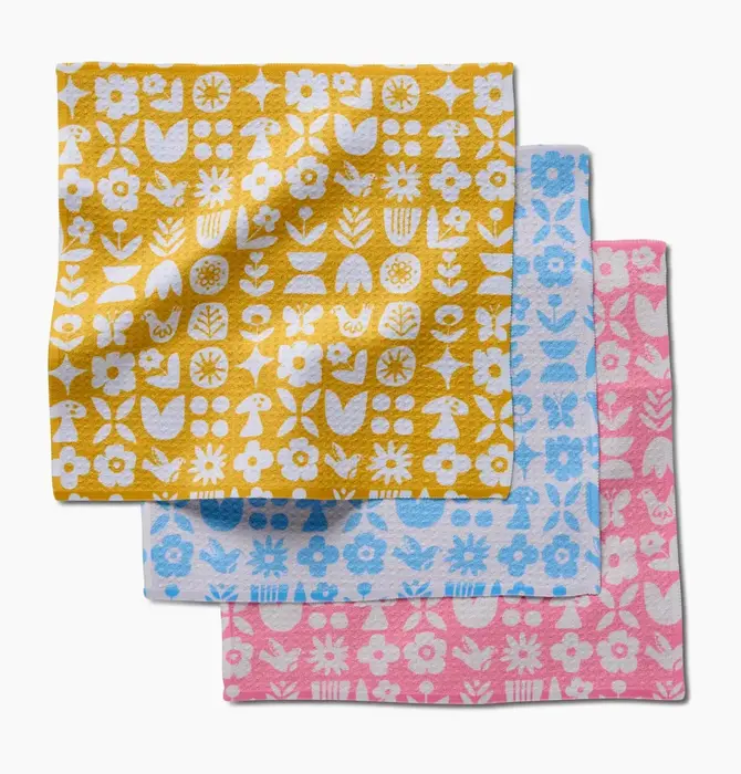 Dishcloth Set | Microfiber | Scandi Spring Pink/Blue/Yellow