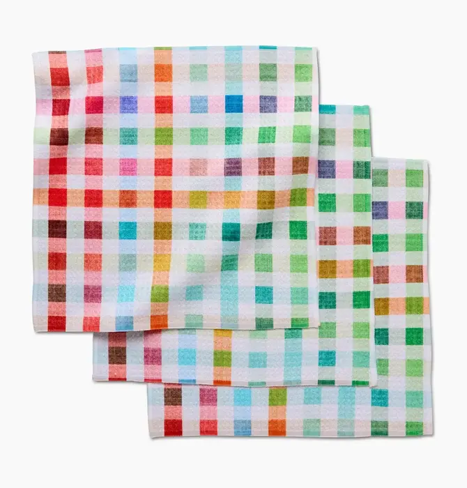 Dishcloth Set | Microfiber | Woven Spring Plaid Multi