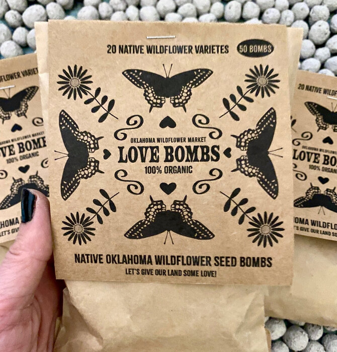 Seed "Love Bombs" Organic | Native Oklahoma Wildflower | 50-Pack