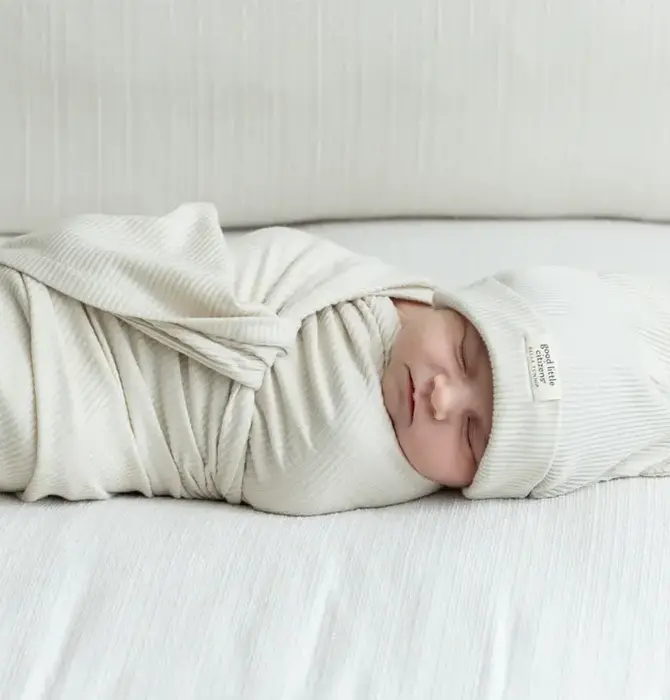 Swaddle & Beanie Set | Linen Rib