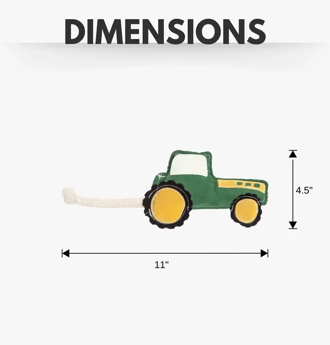 Dog Toy | Green Tractor | Vegan Leather