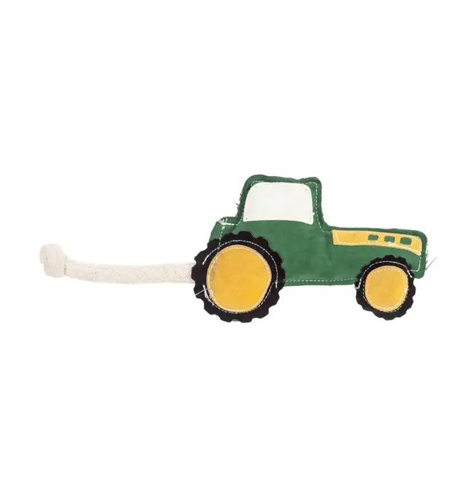 Dog Toy | Green Tractor | Vegan Leather