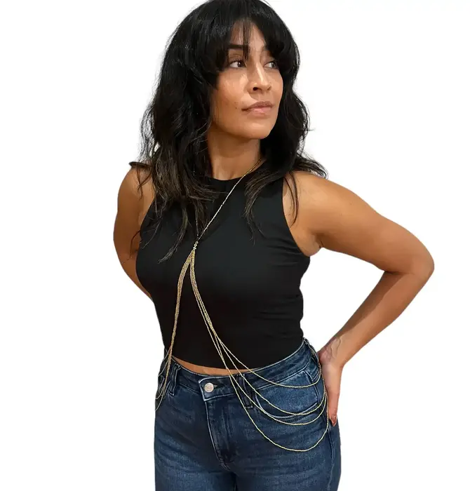 Body Chain | Beaded Brass