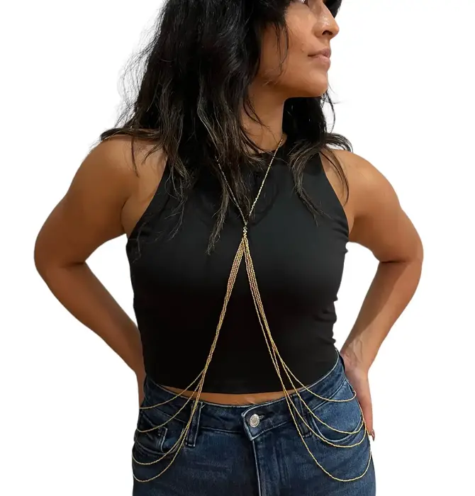 Body Chain | Beaded Brass