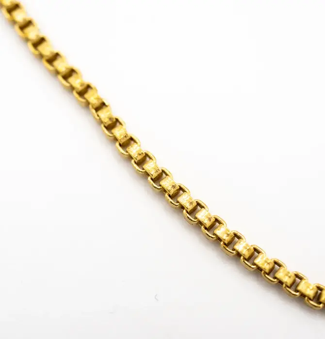 Necklace | Brass Box Chain 18"