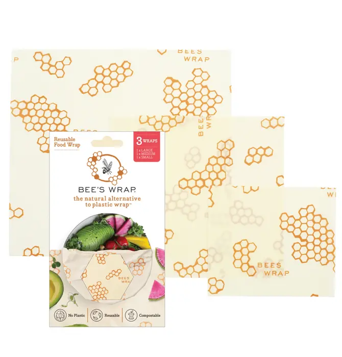 Bees Wrap | Honeycomb Print | 3-Pack Assorted