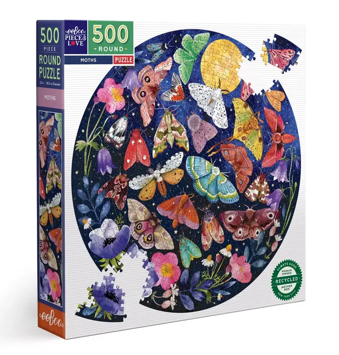 Puzzle | 500-Piece Round | Moths