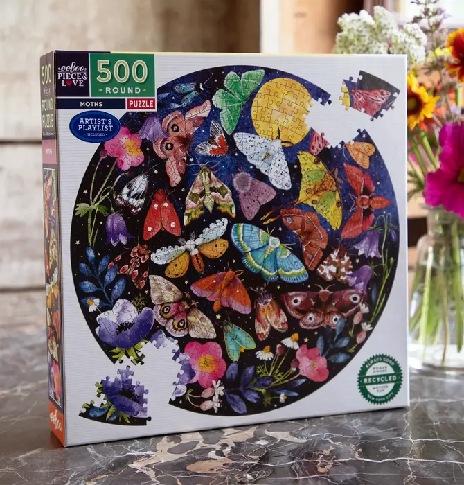 Puzzle | 500-Piece Round | Moths