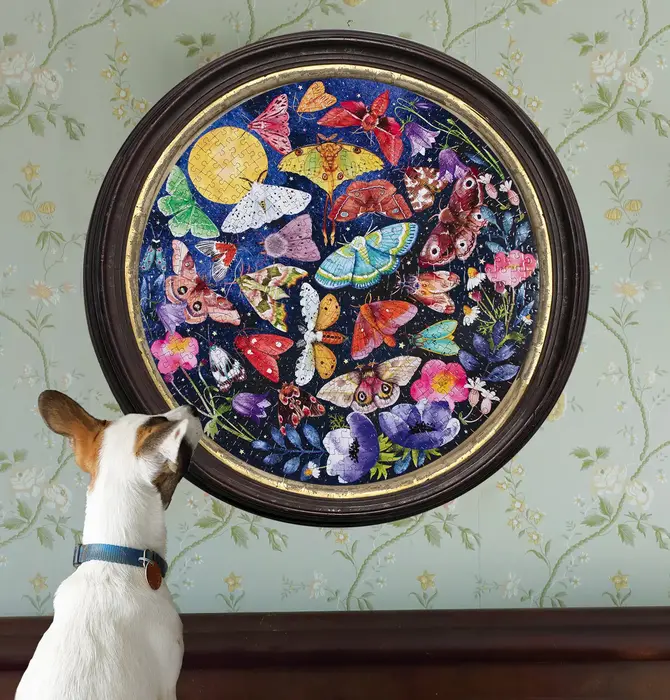Puzzle | 500-Piece Round | Moths