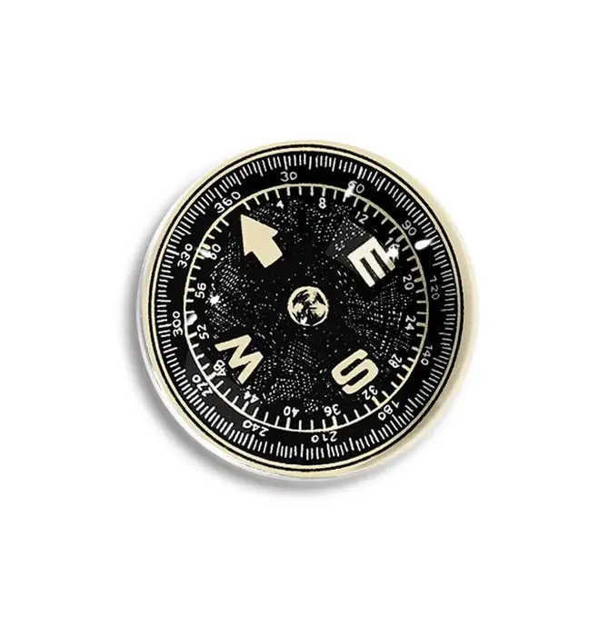 Paperweight | Crystal Dome | Vintage Compass Illustration
