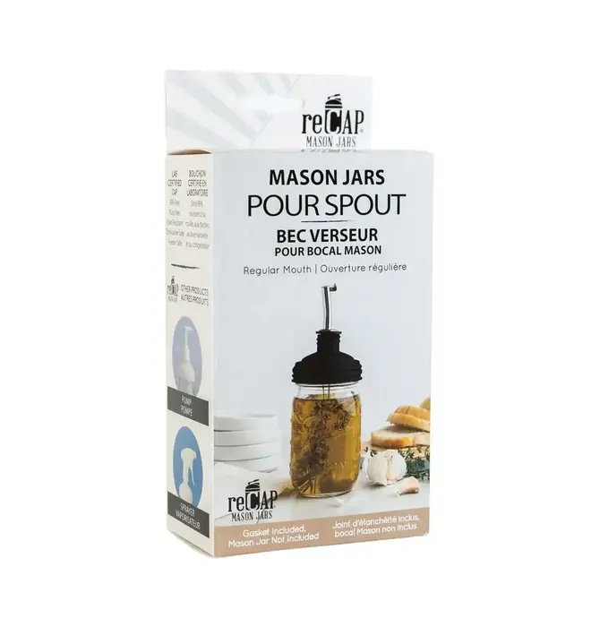 Pour Spout & Tap | Recap® Mason Jar | Black