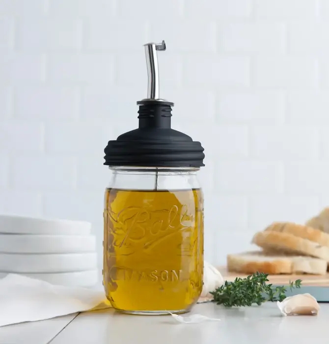 Pour Spout & Tap | Recap® Mason Jar | Black