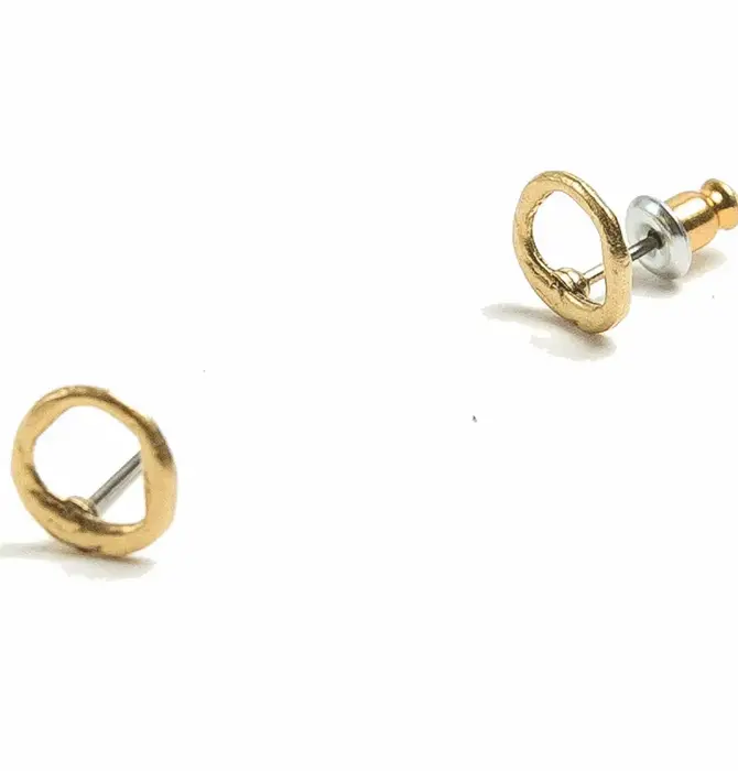 Earrings | Open Circle Studs | 24KGP