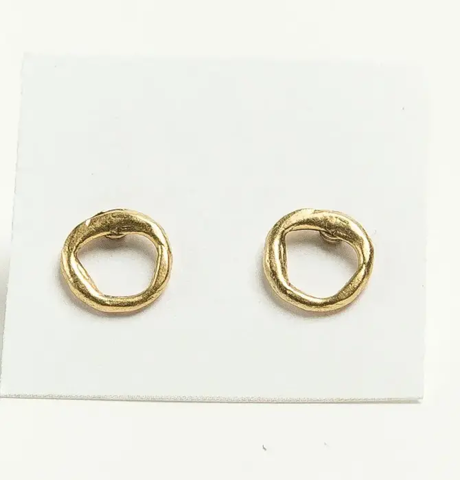 Earrings | Open Circle Studs | 24KGP