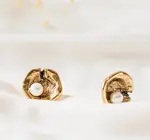 Earrings | Oyster Studs | 24KGP