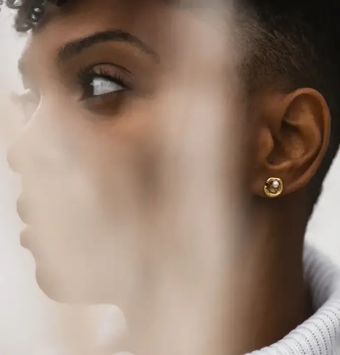 Earrings | Oyster Studs | 24KGP