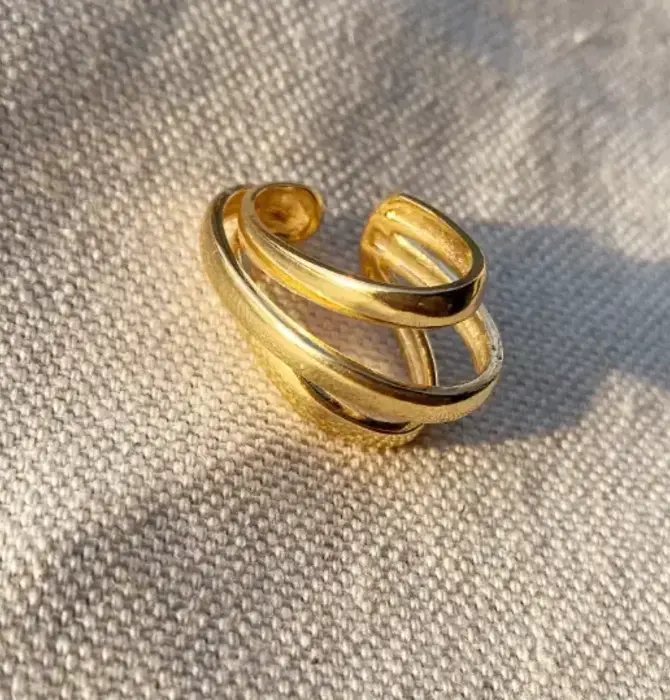 Earrings | Three Lines Dainty Ear Cuff | 18KGF