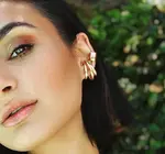 Earrings | Three Lines Dainty Ear Cuff | 18KGF