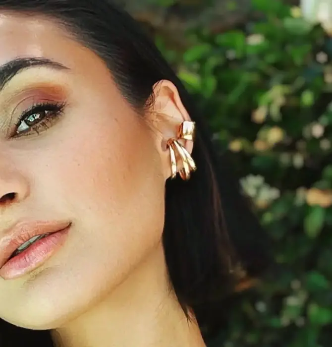 Earrings | Three Lines Dainty Ear Cuff | 18KGF