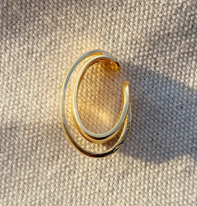 Earrings | Three Lines Dainty Ear Cuff | 18KGF