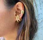 Earrings | Three Lines Dainty Ear Cuff | 18KGF