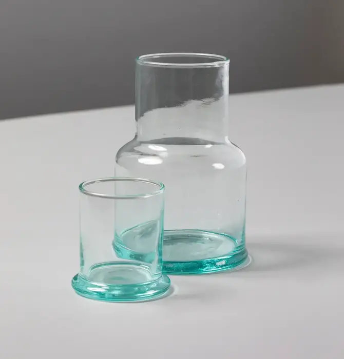 Carafe & Tumbler Set | Bedside | Recycled Glass