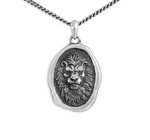 Necklace | Lion Pendant 22" | Sterling Silver