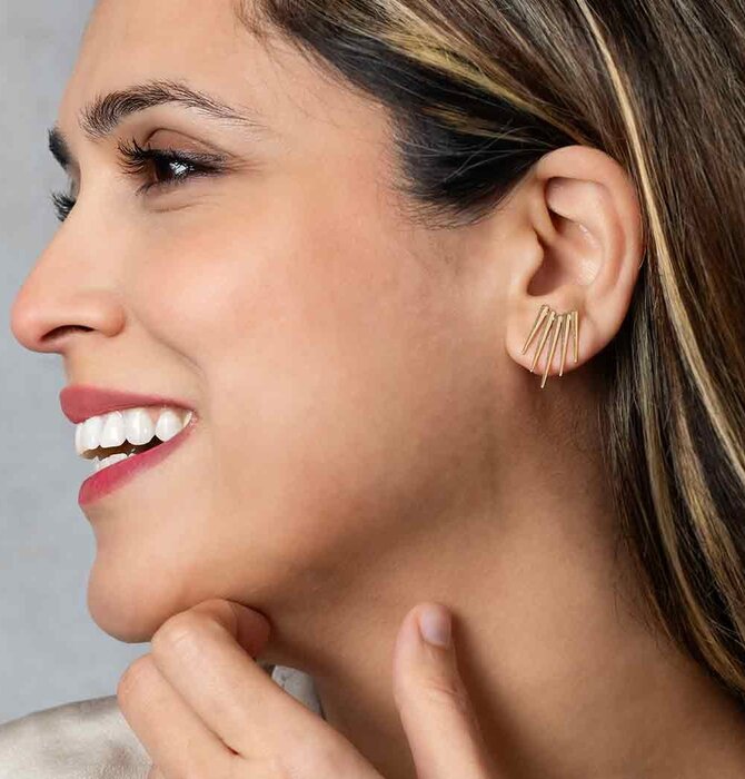 Earrings | Large Five Spike Post | Gold Filled/Bronze