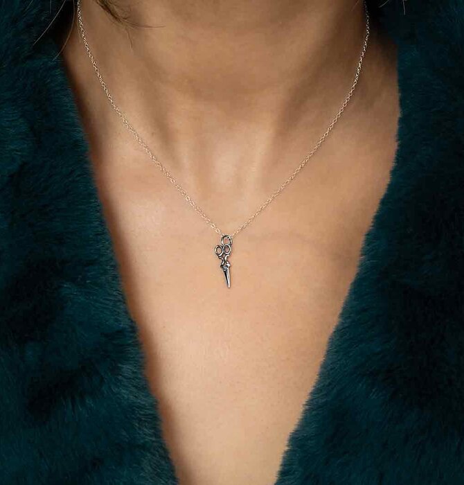 Necklace | Scissors Charm 16-18" | Sterling Silver