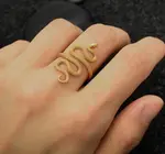 Ring | Adjustable Textured Snake | Bronze