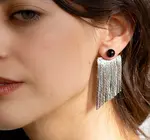 Earrings | Jackets | Glimmer | Hematite | Platinum-Plate
