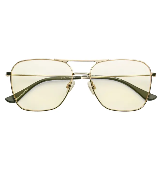 Caddis Reading Glasses | Hooper | Polished Gold | Light Yellow FRQ